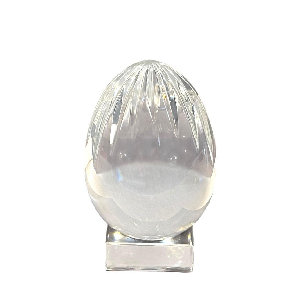 Vintage Baccarat Fine Cut Crystal Egg Paperweight Signed France‎ -3"